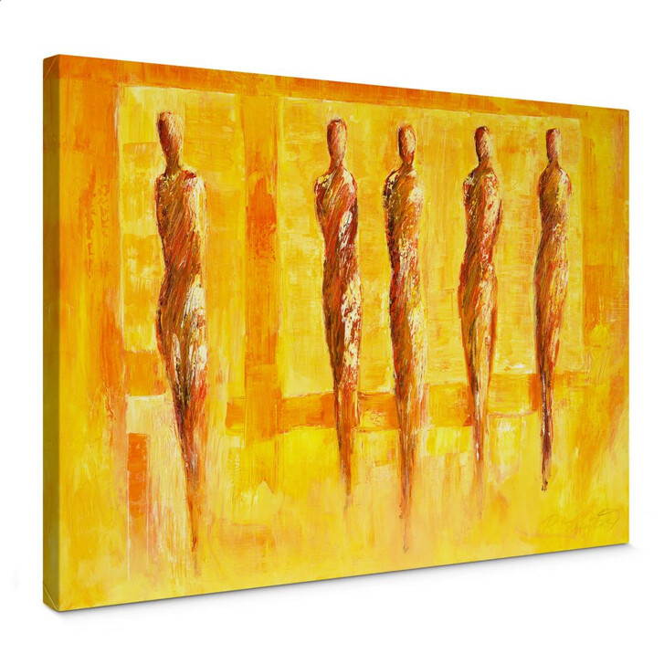 Leinwandbild Schüssler - Fünf Figuren in Gelb - WA144930