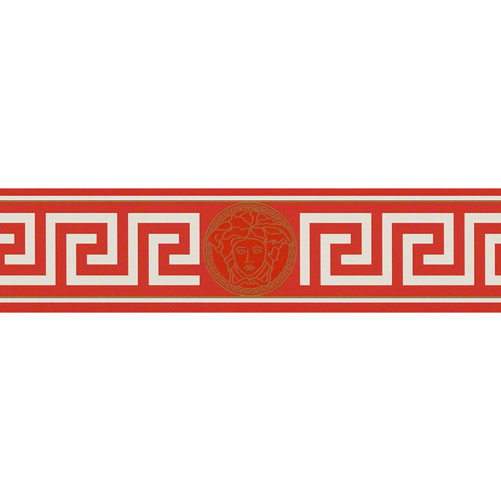 Bordüren Versace Wallpaper Bordüre Greek Metallic, Rot, Weiss - WA115215
