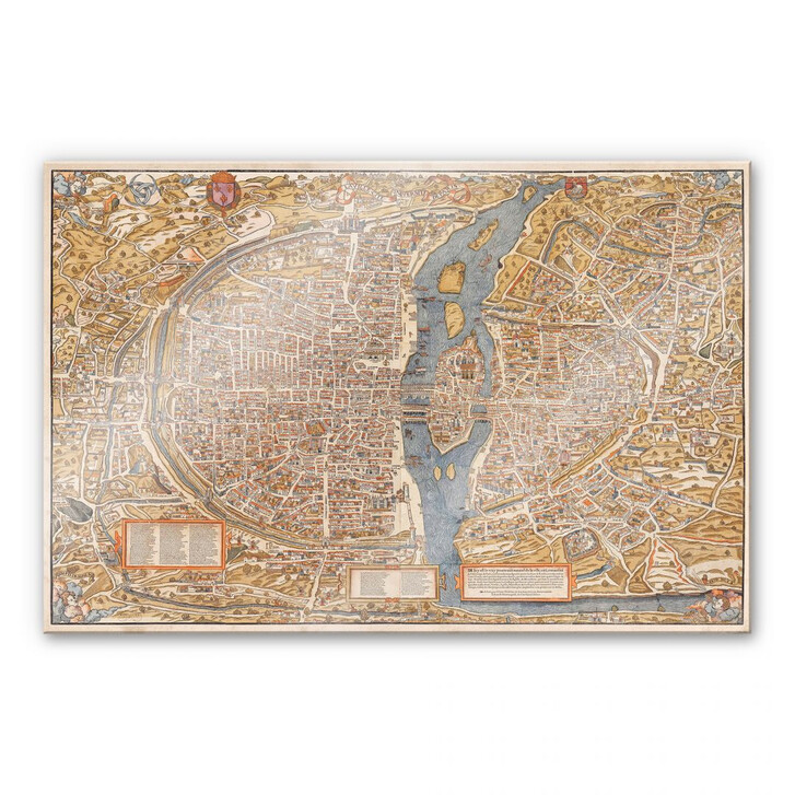 Acrylglasbild Historische Karte von Paris - WA108799