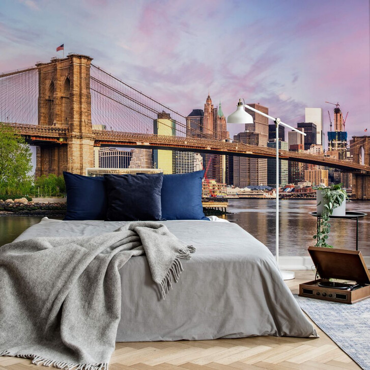 Fototapete Colombo - Manhattan Skyline und die Brooklyn Bridge - WA244693