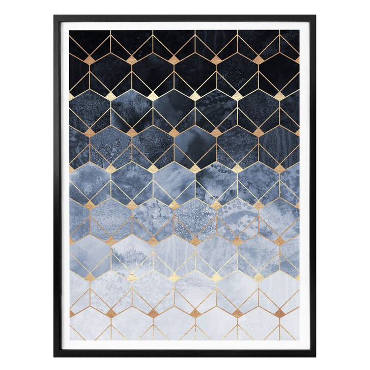 Poster Fredriksson - Hexagone: Blau und Gold - WA257564