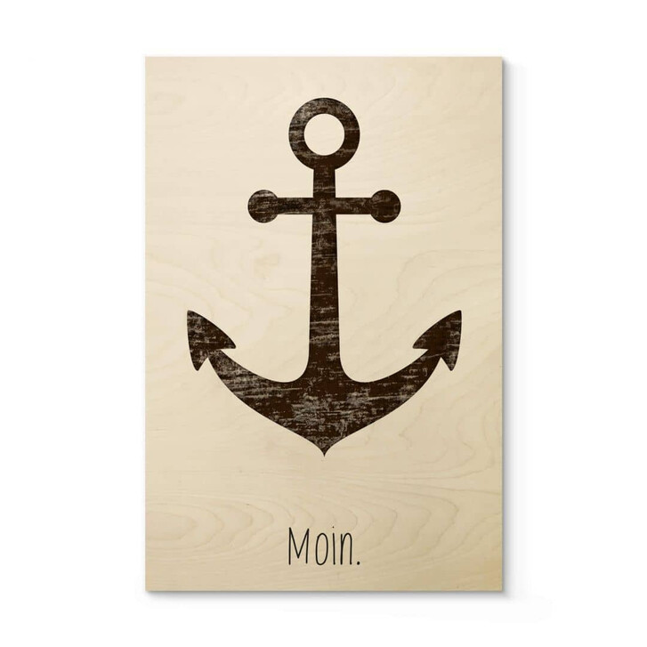Holzposter Moin mit Anker - Shabby - WA316369