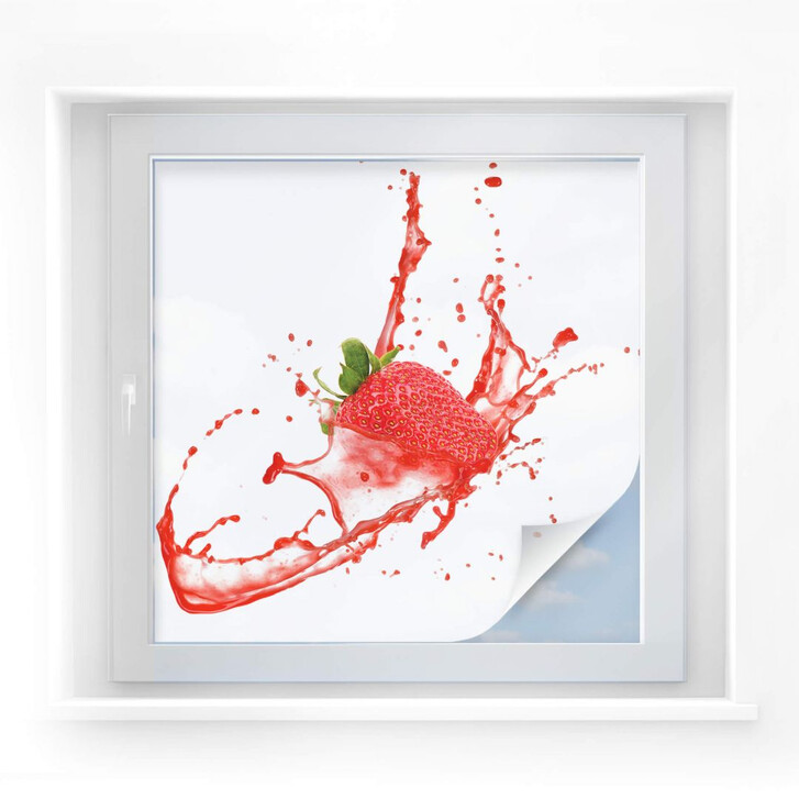 Sichtschutzfolie Splashing Strawberry - quadratisch - WA177001