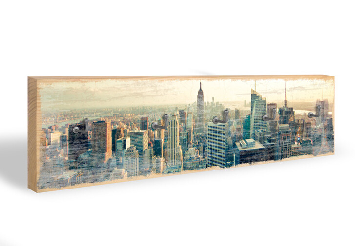 Schlüsselbrett Skyline von New York City + 5 Haken - WA173193