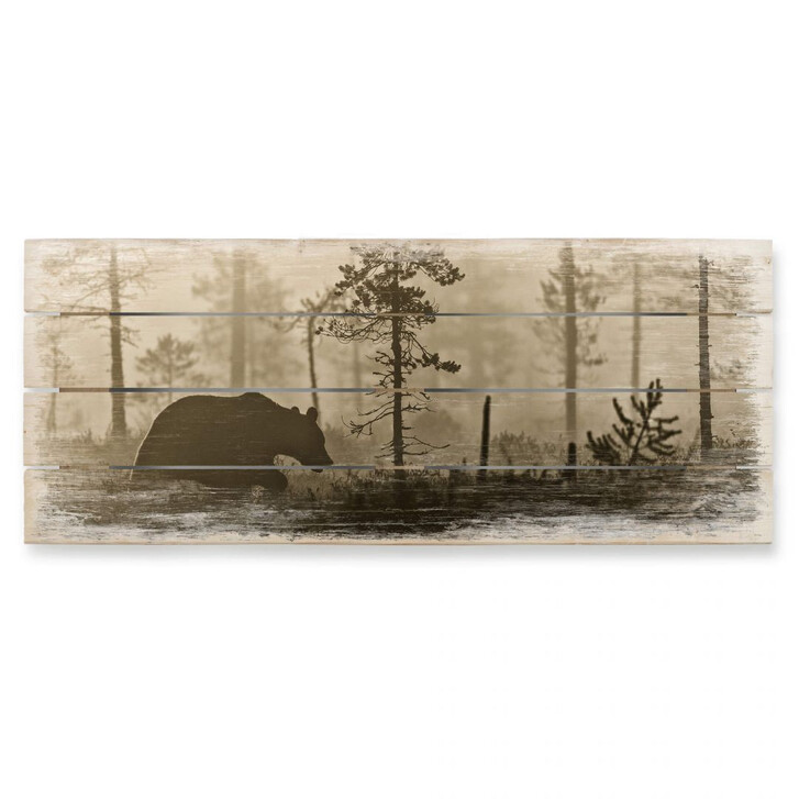 Holzbild Ove Linde - Nebel am Morgen - Panorama - WA132346