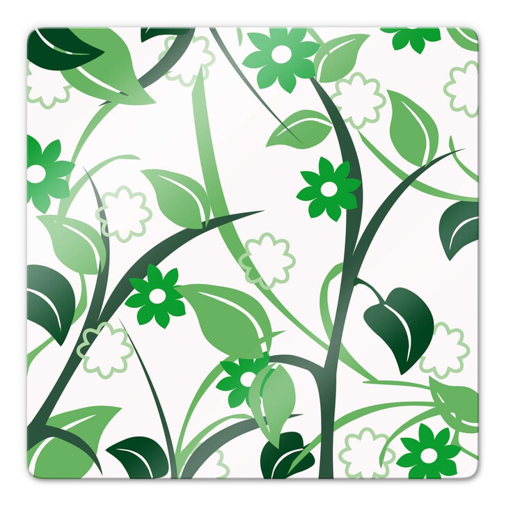 Glasbild Blumengarten grün - WA121238