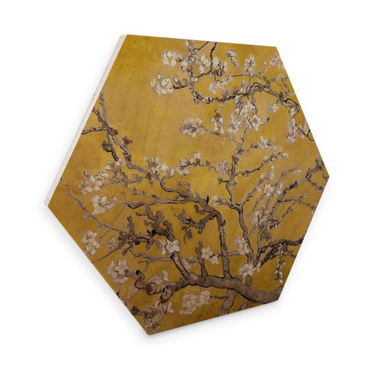 Hexagon - Holz van Gogh - Mandelblüte Ocker - WA315848
