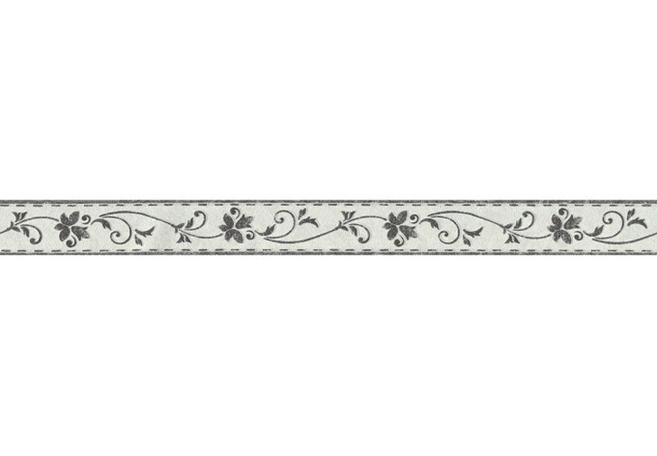 A.S. Création Bordüre Only Borders Borte mit Blumen floral selbstklebend grau, schwarz (5.00x0.05m) - RS101093