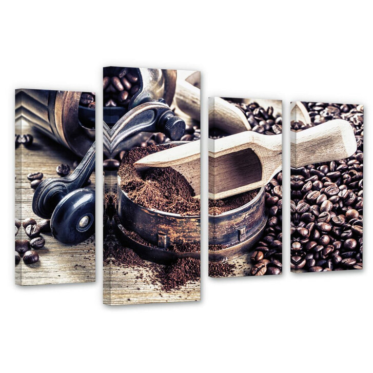 Leinwandbild Kaffeeduft (4-teilig) - WA140341