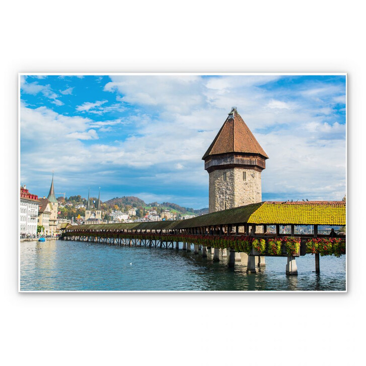 Wandbild Holzbrücke in Luzern - WA193006