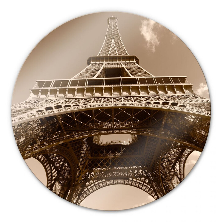 Glasbild Eiffelturm Perspektive - rund - WA122493