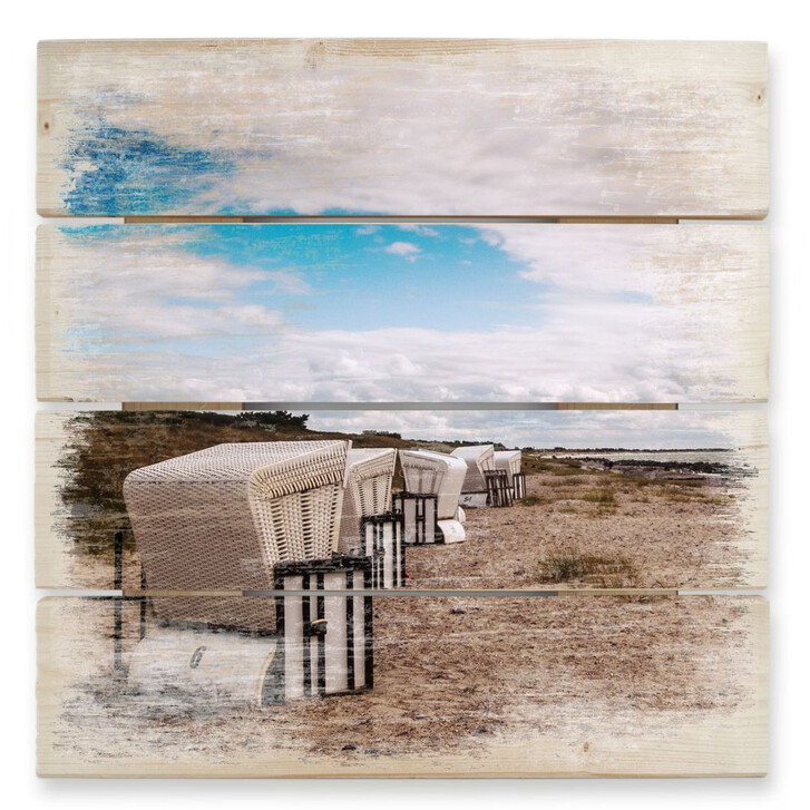 Holzbild Strandkörbe auf Hiddensee - WA132577