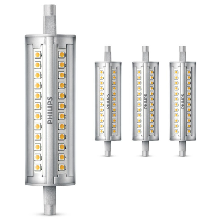 Philips LED Lampe ersetzt 100W, R7s Röhre R7s-118 mm, warmweiss, 1600 Lumen, dimmbar, 4er Pack Energieklasse A& - CL127577