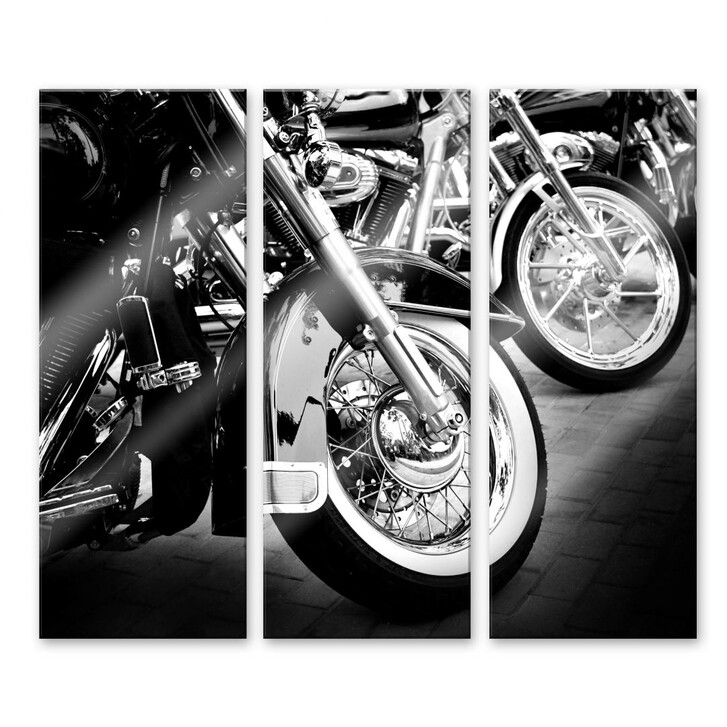 Acrylglasbild Motorcycle Wheels (3-teilig) - WA109937