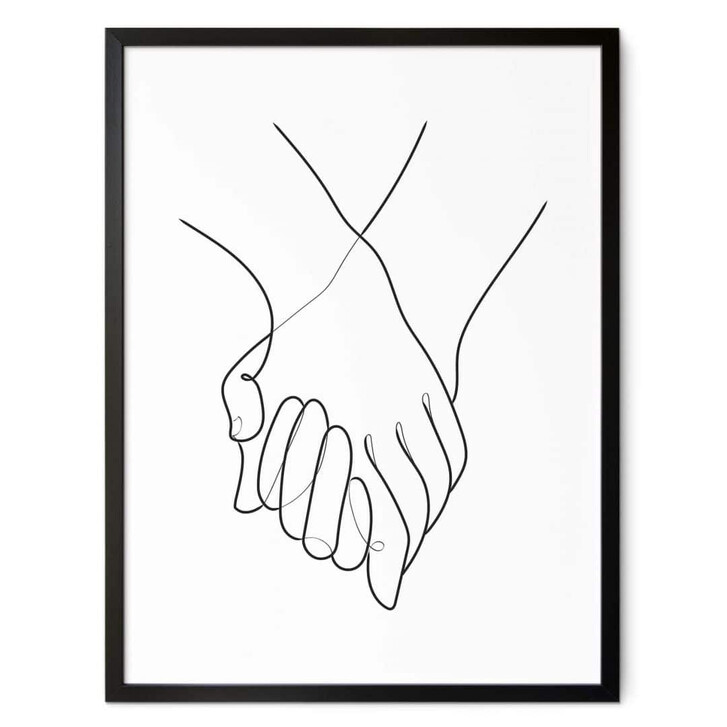 Poster 1X Studio - Line Art Hand in Hand - WA348576