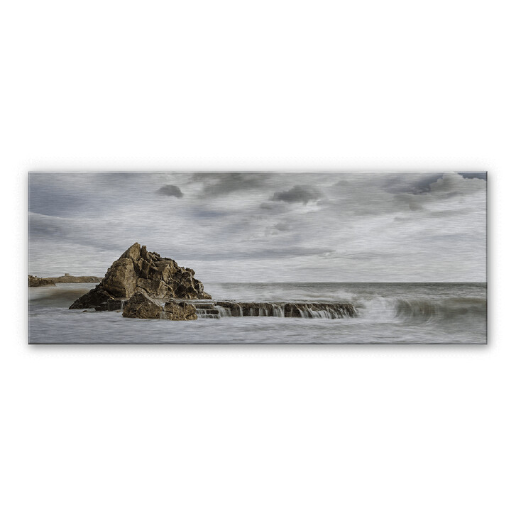 Alu-Dibond Bild Fels in der Brandung - Panorama - WA112817
