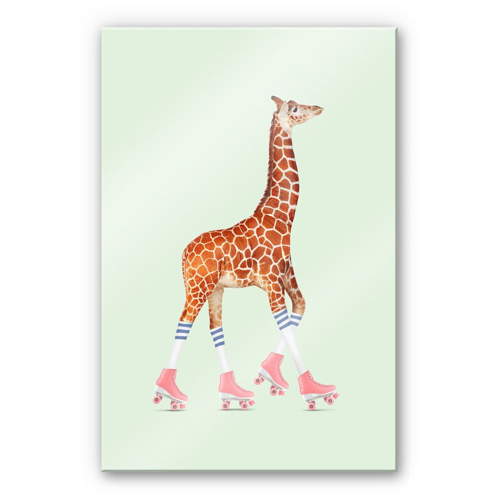 Acrylglasbild Loose – Rollerskating Giraffe - WA269760