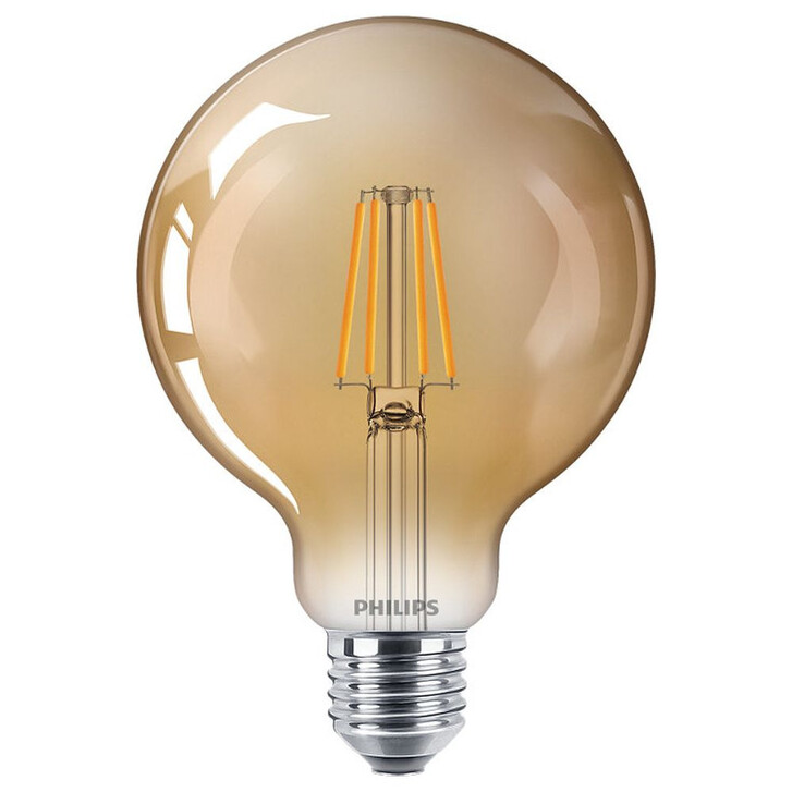 Philips LED Lampe ersetzt 35W, E27 Globe G93. klar -Vintage, goldweiss, 400 Lumen, nicht dimmbar, 1er Pack Energieklasse A&&