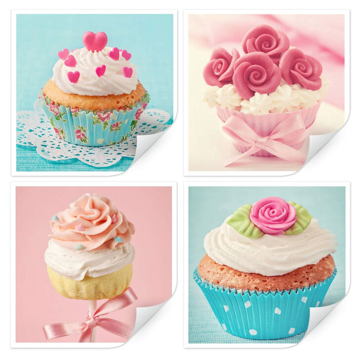 Wallprint Cupcakes Set (4-teilig) - WA182857