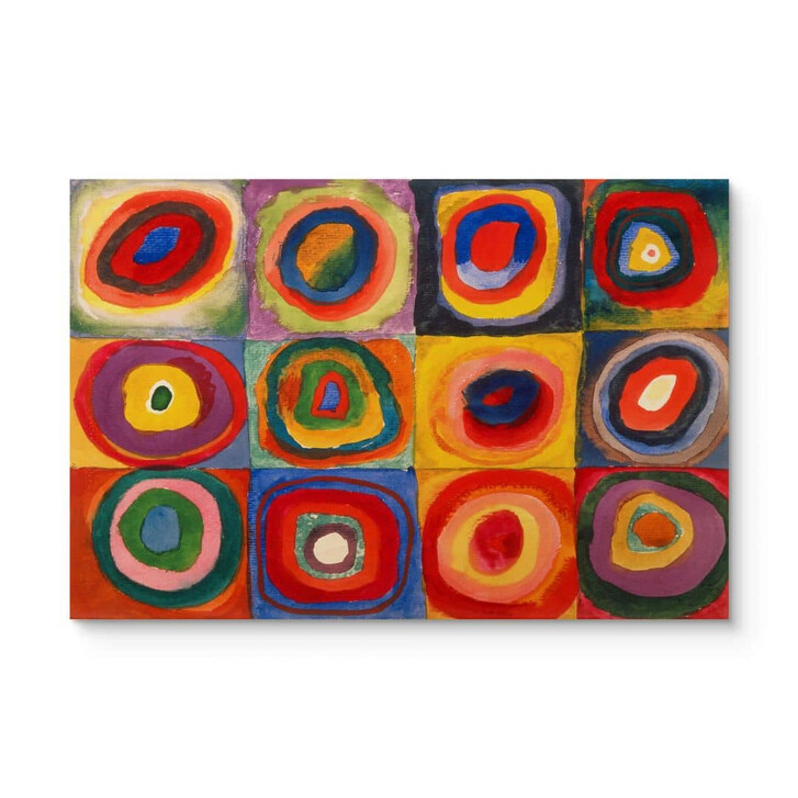 Holzbild Kandinsky - Farbstudie Quadrate und konzentrische Ringe - WA332932