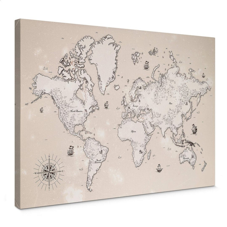Leinwandbild Weltkarte - Aus vergangenen Zeiten - WA235789