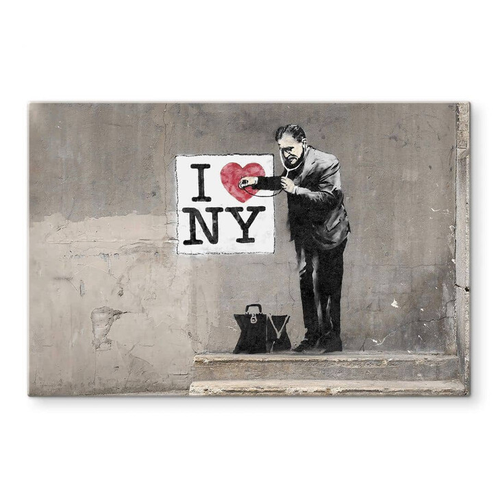 Glasbild Banksy - I love New York - WA332015