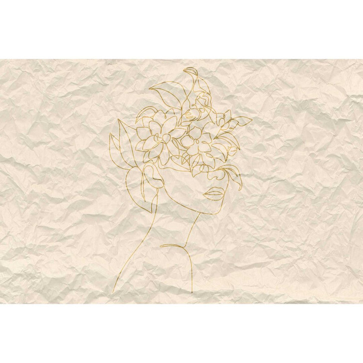 Livingwalls Fototapete ARTist Paper Face in Papier Optik beige - WA310893
