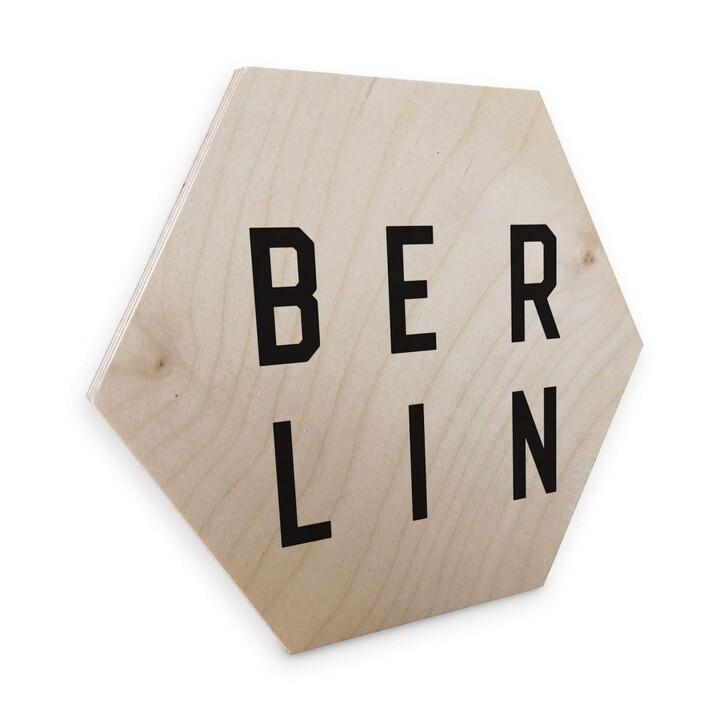 Hexagon - Holz Birke-Furnier - Typografie Berlin - WA253416