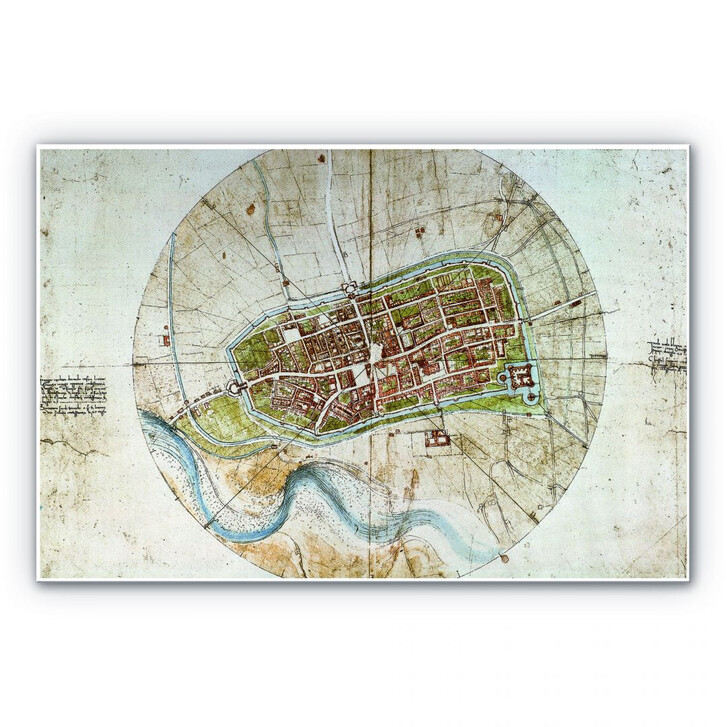 Hartschaumbild Da Vinci - Stadtplan von Imola - WA129788