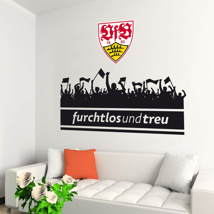 Wandtattoo VfB Stuttgart Fans mit Logo - WA220630