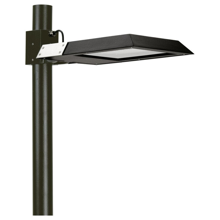 LED Vario-Flächenstrahler Alu, schwarz, Sicherheitsglas, Mastzopf 76mm - CL100028
