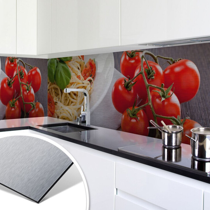 Küchenrückwand - Alu-Dibond-Silber - Pasta Italiano - WA134785