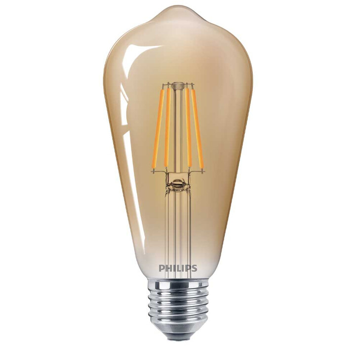 Philips LED Lampe ersetzt 35W, E27 Standardform ST64. klar -Vintage, goldweiss, 400 Lumen, nicht dimmbar, 1er Pack Energieklasse A&&