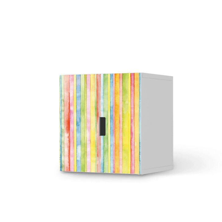Möbelfolie IKEA Stuva / Malad Schrank - 2 kleine Türen - Watercolor Stripes - CR119066