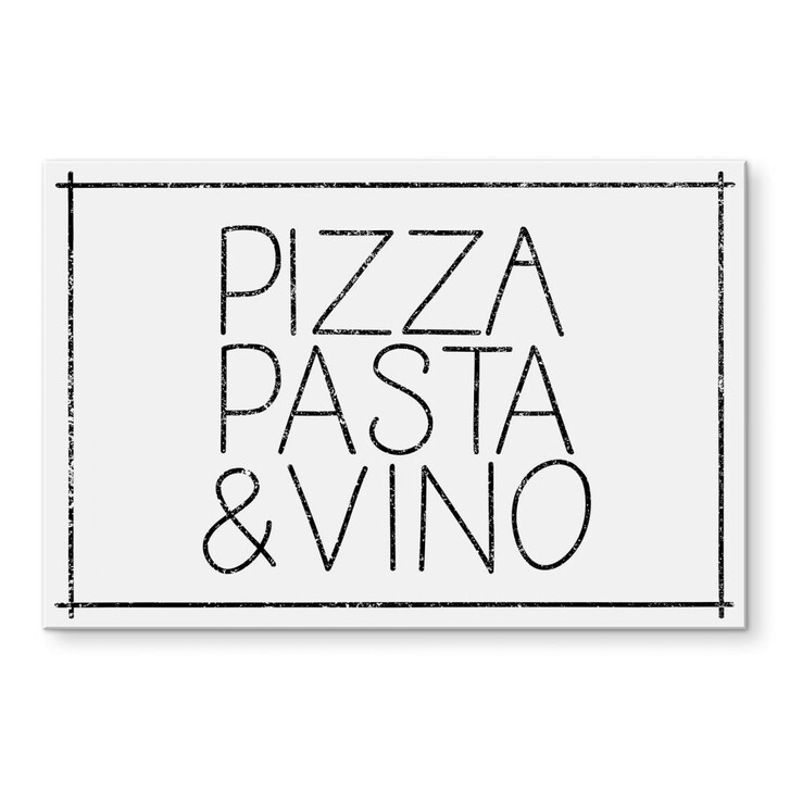 Acrylglasbild Pizza Pasta & Vino weiss - WA305672