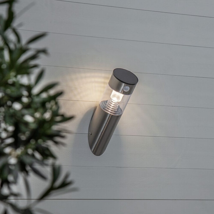 LED Solar Wandleuchte Marbella in Silber IP44 - CL131397