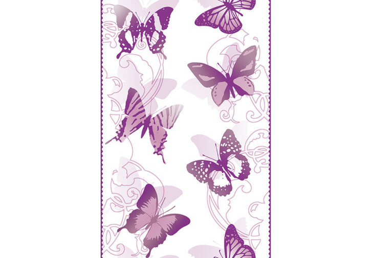 Livingwalls Wandtattoo pop.up Panel mit Schmetterlingen Kinderzimmer selbstklebend lila, weiss - WA116045