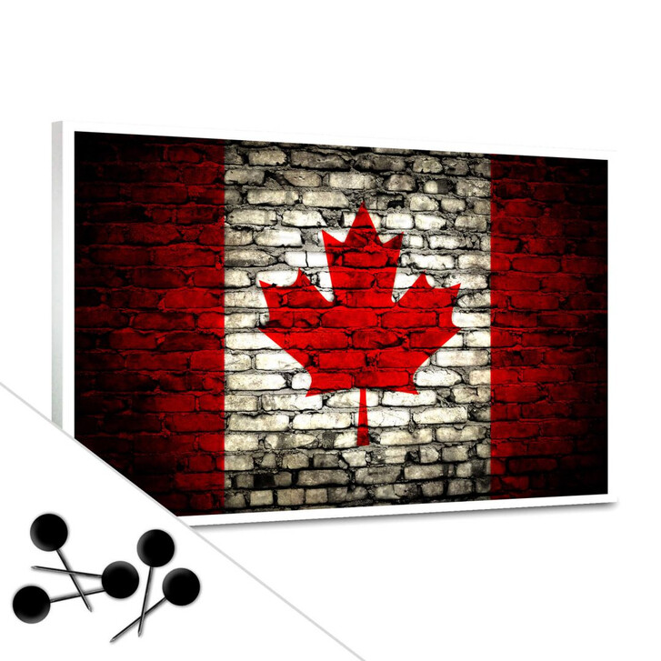 Memoboard Maple Leaf Flagge Maueroptik inkl. 5 Pinnnadeln - WA149031