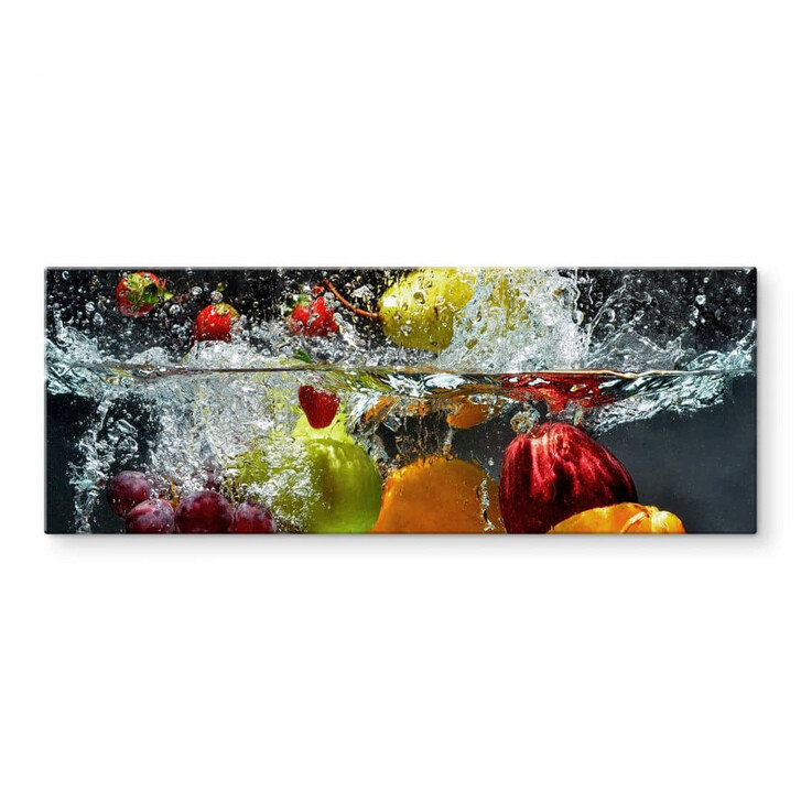 Glasbild Erfrischendes Obst Panorama - WA122620