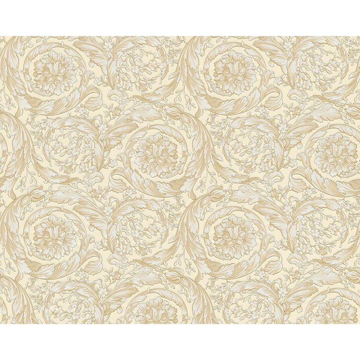 Mustertapeten Versace Wallpaper Tapete Barocco Flowers Beige, Creme, Metallic - WA154761