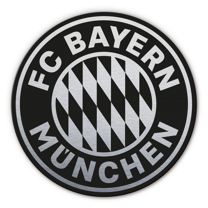 Alu-Dibond Bild mit Silbereffekt FC Bayern Logo - WA252171