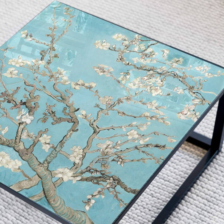 Tischplatte aus Glas - Van Gogh - Mandelblüte - Quadratisch - WA324302