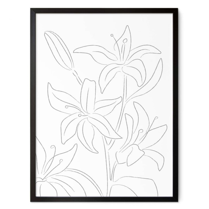 Poster 1X Studio - Line Art Floral - Minimalistische Blumen - WA354879