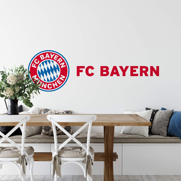 Wandsticker FC Bayern München Logo mit Schriftzug - WA200021