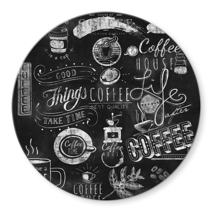 Glasbild World of Coffee - Rund - WA309201