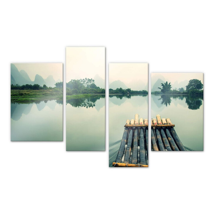 Acrylglasbild Flossfahrt in China (4-teilig) - WA108426