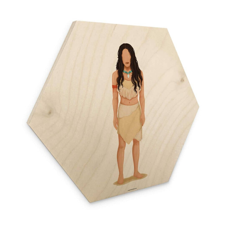 Hexagon - Holz Birke-Furnier Tohmé - Pocahontas - WA332722