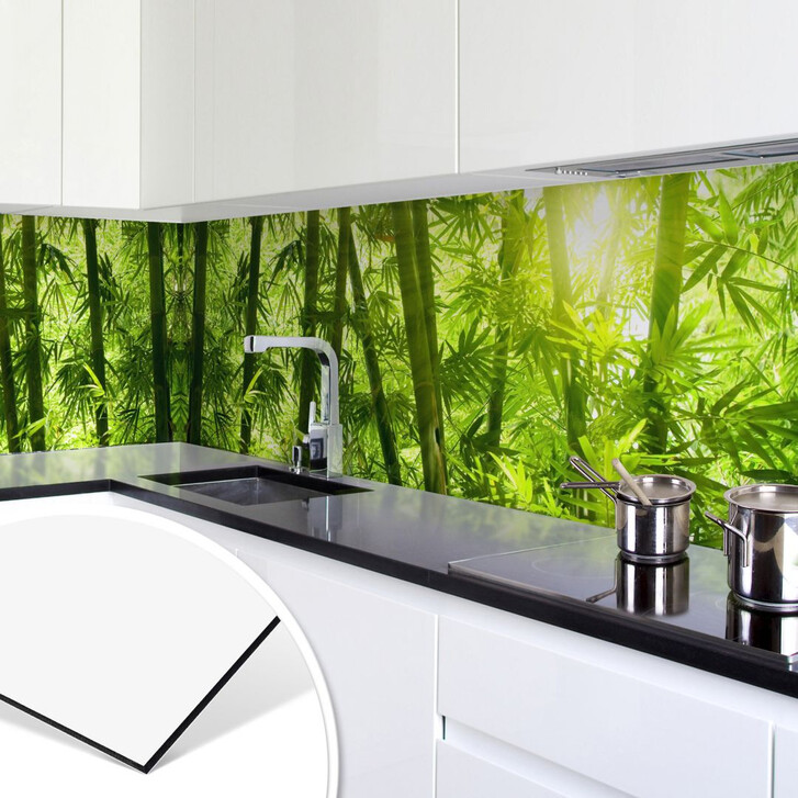 Küchenrückwand - Alu-Dibond - Sonnenschein im Bambuswald - WA134588