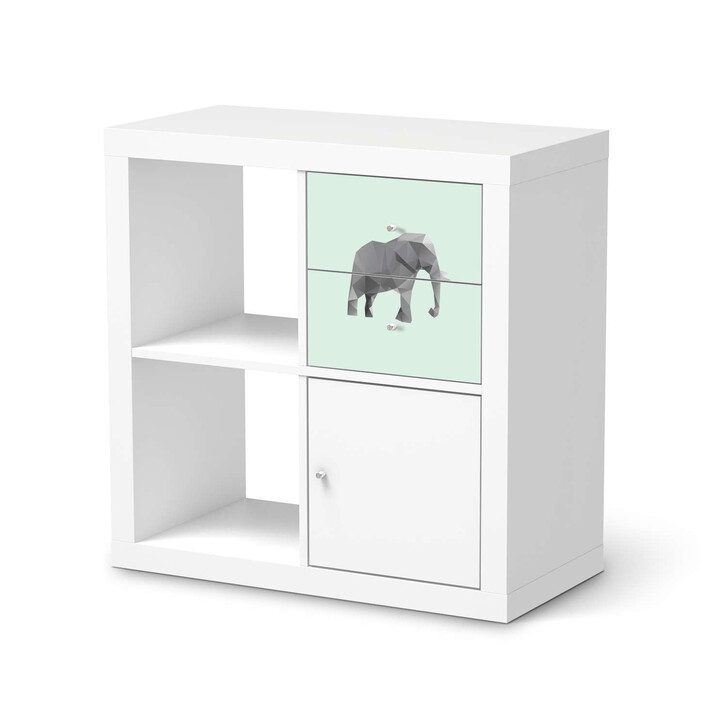 Möbelfolie IKEA Kallax Regal Schubladen - Origami Elephant - CR115702
