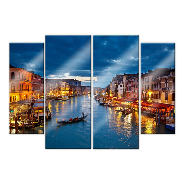Acrylglasbild Beleuchtetes Venedig (4-teilig) - WA107086